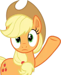 Size: 3000x3649 | Tagged: safe, artist:frownfactory, derpibooru import, applejack, pony, made in manehattan, applejack's hat, cowboy hat, female, hat, image, mare, png, raised hoof, simple background, solo, transparent background, vector