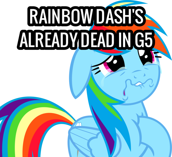 Size: 1600x1461 | Tagged: safe, derpibooru import, edit, rainbow dash, pegasus, pony, parental glideance, season 7, abuse, crying, dashabuse, faic, g5, image, implied death, png, poor rainbow dash, sad, simple background, solo, speculation, transparent background, vector