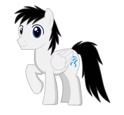 Size: 3780x3490 | Tagged: safe, artist:shane-park, derpibooru import, oc, oc:shane park, unofficial characters only, pegasus, pony, derpibooru community collaboration, 2022 community collab, blue eyes, folded wings, image, looking at you, male, png, simple background, smiling, solo, stallion, transparent background, wings