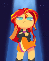 Size: 864x1080 | Tagged: safe, artist:cosmia's stash, artist:kopaleo, derpibooru import, sunset shimmer, alicorn, equestria girls, :<, alicornified, animated, ankha zone, camel by camel, chibi, clothes, crossed arms, dancing, daydream shimmer, image, looking at you, meme, music, panties, race swap, shimmercorn, solo, sound, spread wings, underwear, webm, wings
