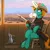 Size: 2000x2000 | Tagged: safe, artist:kennzeichen, derpibooru import, oc, oc:dust runner, unofficial characters only, pony, unicorn, background, clothes, coffee, commission, duster, female, gun, hat, image, levitation, magic, mare, png, rifle, sheriff's badge, sitting, solo, telekinesis, weapon