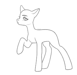 Size: 1031x994 | Tagged: safe, alternate version, artist:klewgcg, derpibooru import, oc, unofficial characters only, earth pony, pony, bald, base, earth pony oc, image, lineart, monochrome, png, raised hoof, simple background, solo, transparent background