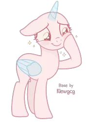 Size: 871x1228 | Tagged: safe, artist:klewgcg, derpibooru import, oc, unofficial characters only, alicorn, pony, alicorn oc, bald, base, cheek squish, eyelashes, female, floppy ears, horn, image, mare, png, raised hoof, simple background, smiling, solo, squishy cheeks, transparent background, wings