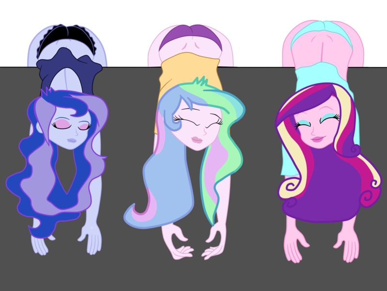 Size: 3843x2885 | Tagged: suggestive, artist:gmaplay, derpibooru import, princess cadance, princess celestia, princess luna, equestria girls, ass, butt, clothes, dean cadance, dimples of venus, face down ass up, image, png, principal celestia, principal sunbutt, simple background, sleeping, solo, transparent background, unconscious, underwear, vice principal luna, vice principal moonbutt