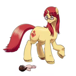 Size: 1750x1750 | Tagged: safe, artist:amaraburrger, derpibooru import, part of a set, oc, oc:synergy, unofficial characters only, human, pony, unicorn, doll, glasses, human to pony, image, jpeg, part of a series, solo, toy, transformation, transformation sequence, transformed