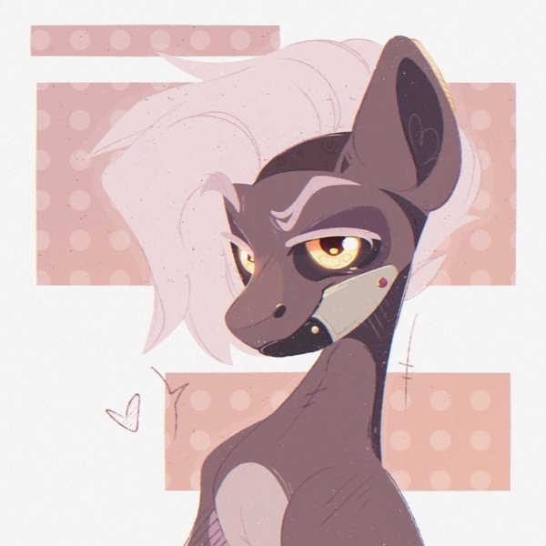 Size: 1500x1500 | Tagged: safe, artist:tsarstvo, derpibooru import, oc, unofficial characters only, earth pony, pony, black sclera, bust, floating heart, heart, image, jpeg, looking at you, male, portrait, raised eyebrow, solo, stallion