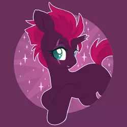 Size: 1200x1200 | Tagged: safe, alternate version, artist:pxper_wing, edit, editor:edits of hate, editor:unofficial edits thread, tempest shadow, pony, unicorn, broken horn, cute, eye scar, female, horn, image, pink mane, pink tail, png, purple coat, scar, simple background, sparkles, teal eyes, tempestbetes