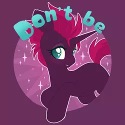 Size: 1200x1200 | Tagged: safe, alternate version, artist:pxper_wing, edit, editor:edits of hate, editor:unofficial edits thread, tempest shadow, pony, unicorn, cute, female, fixed horn, horn, image, mouthpiece, pink mane, pink tail, png, purple coat, simple background, sparkles, teal eyes, tempestbetes