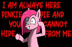 Size: 2735x1775 | Tagged: safe, artist:mrtank667, derpibooru import, pinkie pie, earth pony, pony, black background, crazy face, eyes open, faic, image, pinkamena diane pie, png, raised hoof, scary face, simple background, solo