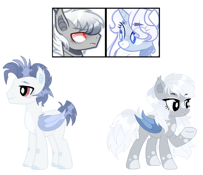 Size: 768x661 | Tagged: safe, artist:tragedy-kaz, derpibooru import, oc, bat pony, pony, unicorn, base used, bat pony oc, bat wings, duo, eyelashes, female, horn, image, male, mare, parents:oc x oc, png, raised hoof, simple background, stallion, transparent background, underhoof, unicorn oc, wings