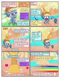 Size: 612x802 | Tagged: safe, artist:winged cat, derpibooru import, edit, edited screencap, screencap, rainbow dash, pegasus, pony, comic:friendship is dragons, my little pony: pony life, the best of the worst, spoiler:pony life s01e02, comic, dialogue, eyelashes, female, image, mare, open mouth, png, screencap comic, smiling, wings
