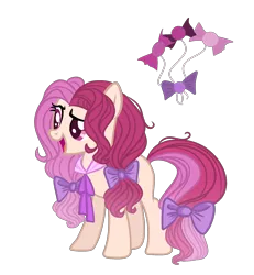 Size: 1979x2139 | Tagged: safe, artist:just-silvushka, derpibooru import, oc, unofficial characters only, earth pony, pony, base used, bow, earth pony oc, eyelashes, female, hair bow, image, magical lesbian spawn, mare, offspring, parent:bon bon, parent:pinkie pie, png, simple background, smiling, solo, tail, tail bow, transparent background