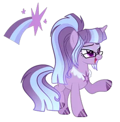 Size: 1782x1802 | Tagged: safe, artist:just-silvushka, derpibooru import, oc, unofficial characters only, pony, unicorn, base used, eyelashes, female, glasses, hoof polish, horn, image, magical lesbian spawn, mare, offspring, parent:trixie, parent:twilight sparkle, parents:twixie, png, raised hoof, simple background, smiling, solo, transparent background, unicorn oc