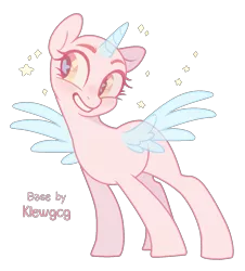 Size: 1398x1544 | Tagged: safe, artist:klewgcg, derpibooru import, oc, unofficial characters only, alicorn, pony, alicorn oc, bald, base, eyelashes, female, grin, horn, image, mare, png, simple background, smiling, solo, starry eyes, transparent background, wingding eyes, wings