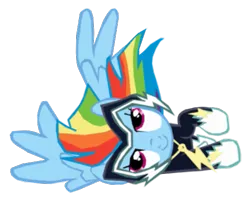 Size: 525x444 | Tagged: safe, artist:benpictures1, derpibooru import, rainbow dash, zapp, pegasus, pony, power ponies (episode), cute, dashabetes, female, image, inkscape, lying down, png, power ponies, side, simple background, solo, transparent background, vector