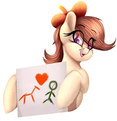 Size: 349x364 | Tagged: safe, artist:to_fat_to_fly, oc, oc:anon, oc:ausdruck, unofficial characters only, earth pony, pony, beret, eye clipping through hair, female, hat, heart, image, mare, open mouth, png, simple background, solo, stick figure, transparent background