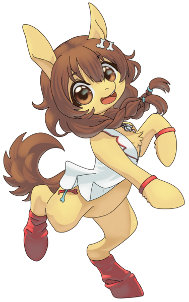 Size: 1280x2046 | Tagged: safe, artist:lockhe4rt, derpibooru import, oc, ponified, unofficial characters only, earth pony, pony, brown eyes, chest fluff, clothes, female, image, inugami korone, jewelry, looking at you, mare, necklace, open clothes, open mouth, png, simple background, socks, solo, transparent background