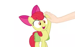 Size: 603x378 | Tagged: safe, artist:undeadponysoldier, derpibooru import, apple bloom, earth pony, pony, female, filly, hand, high five, image, png