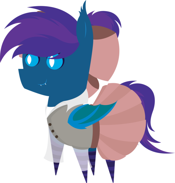 Size: 5795x6073 | Tagged: safe, artist:tikibat, derpibooru import, oc, oc:stardust, oc:stardust(cosmiceclipse), unofficial characters only, bat pony, pony, bat pony oc, bat wings, bow, clothes, crossdressing, derpibooru exclusive, ear fluff, eyeshadow, fangs, hair bow, image, makeup, male, membranous wings, png, simple background, skirt, slit pupils, socks, solo, stallion, striped socks, transparent background, wings