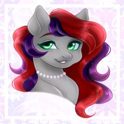 Size: 1200x1200 | Tagged: safe, artist:tookiut, derpibooru import, oc, oc:evening prose, unofficial characters only, pegasus, pony, female, freckles, image, jewelry, mare, necklace, pearl necklace, png