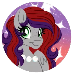 Size: 1223x1240 | Tagged: safe, artist:missmele-madness, derpibooru import, oc, oc:evening prose, unofficial characters only, pegasus, pony, female, freckles, image, jewelry, mare, necklace, pearl necklace, png