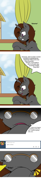 Size: 1280x5570 | Tagged: safe, artist:renatethepony, derpibooru import, oc, oc:raven quill, unofficial characters only, pony, unicorn, ask, comic, dialogue, frown, glasses, horn, image, jpeg, male, stallion, unicorn oc