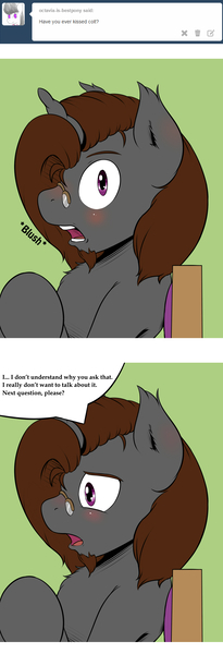 Size: 2000x5852 | Tagged: safe, artist:renatethepony, derpibooru import, oc, oc:raven quill, unofficial characters only, pony, unicorn, ask, bust, comic, duo, horn, image, jpeg, unicorn oc