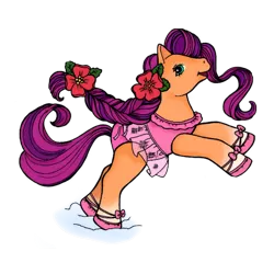 Size: 2805x2805 | Tagged: safe, artist:vernorexia, derpibooru import, sunny starscout, earth pony, pony, my little pony: a new generation, ballerina, ballet slippers, braid, christmas, christmas card, clothes, colored, dancing, g1, g1 to g5, g5, g5 to g1, holiday, image, leotard, png, poinsettia, render, silky slipper, simple background, snow, solo, transparent background, tutu, vintage, winter