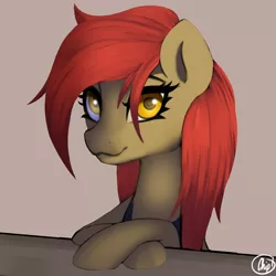 Size: 2000x2000 | Tagged: safe, artist:plaguemare, derpibooru import, oc, oc:dala vault, unofficial characters only, earth pony, pony, bust, female, image, looking at you, mare, png, portrait, smiling, smiling at you, solo