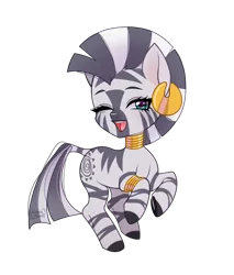 Size: 2993x3510 | Tagged: safe, artist:winnievincent, derpibooru import, zecora, zebra, ambiguous facial structure, female, high res, image, one eye closed, open mouth, png, simple background, solo, transparent background, wink