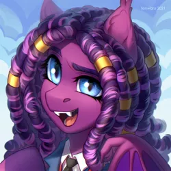 Size: 2000x2000 | Tagged: safe, artist:fenwaru, derpibooru import, oc, unofficial characters only, bat pony, pony, bat pony oc, bat wings, dreadlocks, image, jpeg, solo, wings