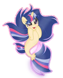 Size: 1280x1577 | Tagged: safe, artist:cozydrawmlp-next-gen, derpibooru import, oc, unofficial characters only, pony, seapony (g4), unicorn, base used, dorsal fin, fish tail, flowing mane, flowing tail, horn, image, open mouth, png, purple eyes, seaponified, simple background, smiling, solo, species swap, tail, transparent background