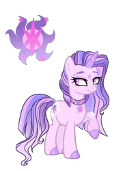 Size: 1800x2500 | Tagged: safe, artist:just-silvushka, derpibooru import, oc, unofficial characters only, pony, unicorn, base used, choker, cloven hooves, colored hooves, female, horn, image, magical lesbian spawn, mare, offspring, parent:princess celestia, parent:twilight sparkle, parents:twilestia, png, simple background, smiling, solo, transparent background, unicorn oc