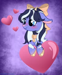 Size: 2605x3145 | Tagged: safe, artist:108-zeroforce, artist:starshade, derpibooru import, oc, oc:maggie, unofficial characters only, cow, pony, base used, commission, female, gradient background, heart eyes, horn, image, mare, png, simple background, solo, wingding eyes, ych result