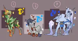 Size: 2100x1100 | Tagged: safe, artist:joan-grace, derpibooru import, oc, unofficial characters only, alicorn, pony, abstract background, alicorn oc, face paint, female, horn, image, male, mare, png, raised hoof, stallion, wings