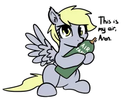 Size: 627x511 | Tagged: safe, artist:neuro, derpy hooves, pegasus, pony, air tank, dialogue, female, image, looking at you, mare, png, simple background, sitting, solo, spread wings, talking to viewer, transparent background, wings