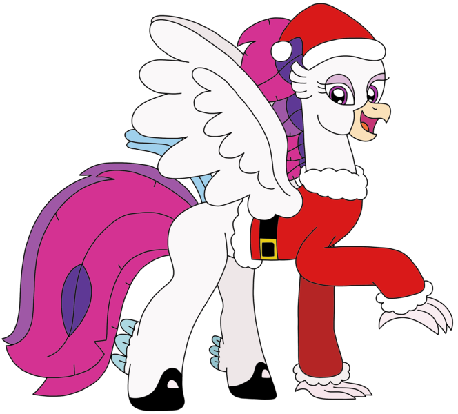 Size: 2663x2408 | Tagged: safe, artist:supahdonarudo, derpibooru import, queen novo, classical hippogriff, hippogriff, my little pony: the movie, boots, christmas, clothes, costume, cute, hat, holiday, image, novobetes, png, raised leg, santa costume, santa hat, shoes, simple background, transparent background