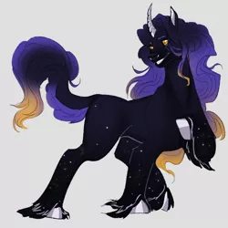 Size: 4000x4000 | Tagged: safe, artist:junne catt, derpibooru import, oc, oc:sylvtir, unofficial characters only, unicorn, grin, hooves, horn, image, long mane, male, png, smiling, solo, unshorn fetlocks