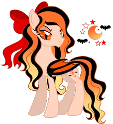 Size: 654x720 | Tagged: safe, artist:madlilon2051, derpibooru import, oc, unofficial characters only, bat, bat pony, pony, base used, bat pony oc, bat wings, bow, crescent moon, female, frown, hair bow, image, looking back, mare, moon, png, simple background, slit pupils, solo, transparent background, wings