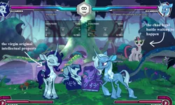 Size: 1201x726 | Tagged: safe, derpibooru import, screencap, oleander (tfh), twilight sparkle, unicorn, them's fightin' herds, chad, community related, image, implied trixie, meme, png, training dummy, unicorn twilight, virgin, virgin walk