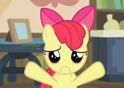 Size: 1413x999 | Tagged: safe, artist:shutterflyeqd, derpibooru import, apple bloom, earth pony, pony, female, filly, frown, hugs needed, image, looking at you, png