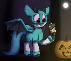 Size: 1374x1170 | Tagged: safe, artist:arume_lux, derpibooru import, oc, oc:inkenel, oc:oretha, bee, dragon, insect, pony, clothes, costume, giant pony, halloween, halloween costume, holiday, image, jpeg, macro, micro, size difference