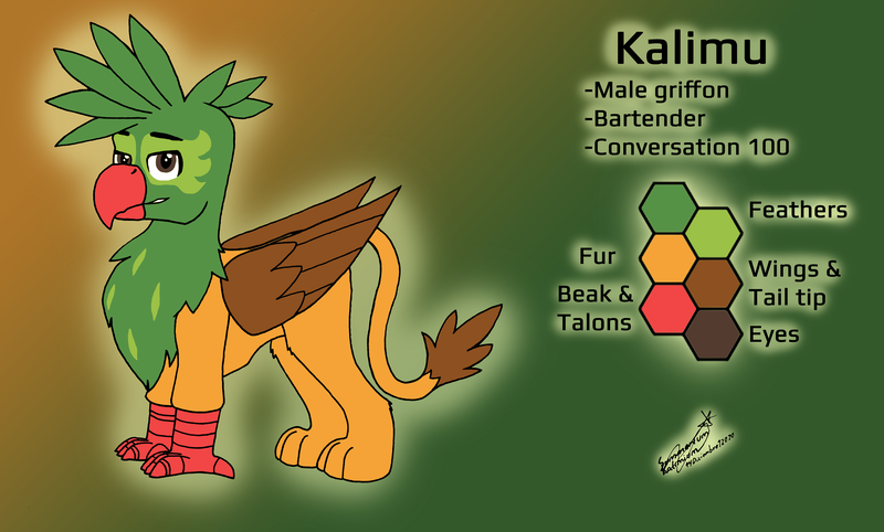 Size: 2783x1678 | Tagged: safe, artist:summerium, derpibooru import, oc, oc:kalimu, gryphon, image, male, png, reference sheet, solo