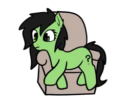 Size: 621x531 | Tagged: safe, artist:neuro, derpibooru import, oc, oc:anonfilly, unofficial characters only, earth pony, pony, armchair, female, filly, image, lying down, png, simple background, solo, transparent background