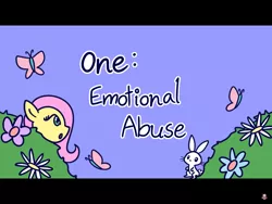 Size: 2048x1536 | Tagged: safe, artist:awesomekickart, artist:psych2go, derpibooru import, angel bunny, fluttershy, butterfly, insect, pony, rabbit, animal, emotional abuse, image, implied abuse, png