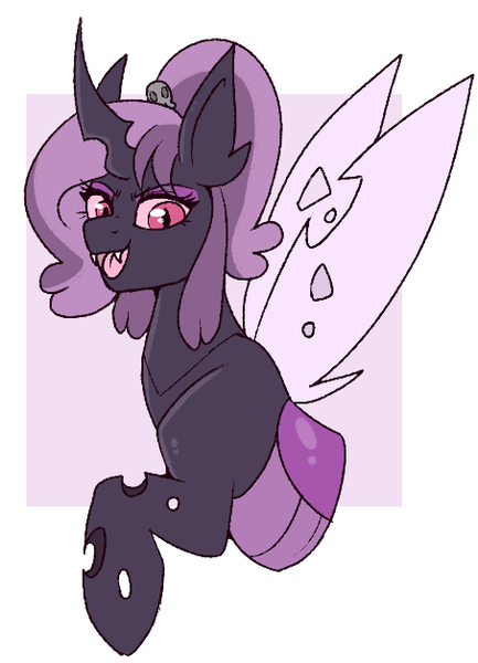 Size: 453x627 | Tagged: safe, artist:lulubell, derpibooru import, oc, oc:gloom, unofficial characters only, changeling, bust, image, png, purple changeling, solo