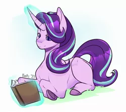 Size: 2232x1983 | Tagged: safe, artist:baitslament, derpibooru import, starlight glimmer, pony, unicorn, book, colored hooves, colored pupils, female, image, jpeg, lying down, magic, mare, ponyloaf, prone, reading, simple background, solo, telekinesis, white background