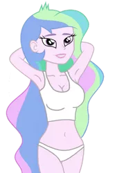 Size: 734x1089 | Tagged: source needed, suggestive, princess celestia, human, equestria girls, armpits, beautiful, belly, belly button, bra, breasts, busty princess celestia, clothes, crop top bra, fetish, image, midriff, navel fetish, png, principal celestia, sexy, solo, tanktop, underwear, vector, white underwear