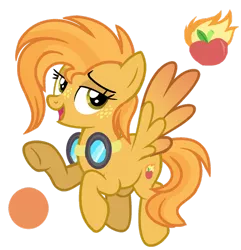 Size: 1280x1327 | Tagged: safe, artist:venomous-cookietwt, derpibooru import, oc, pegasus, pony, female, goggles, image, mare, offspring, parent:big macintosh, parent:spitfire, parents:macinfire, png, simple background, solo, transparent background