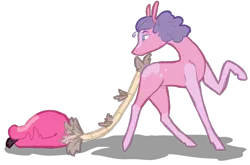 Size: 1101x727 | Tagged: safe, artist:viking3ggs, derpibooru import, oc, unofficial characters only, original species, plant pony, pony, :p, augmented, augmented tail, image, looking back, plant, png, raised hoof, simple background, tail, tongue out, transparent background